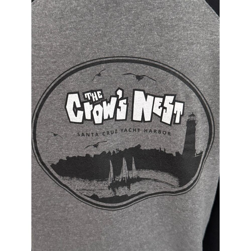 The Crow's Nest Santa Cruz Yacht Harbor Black Gray Hoodie Sweatshirt Unisex SZ S - Picture 4 of 7
